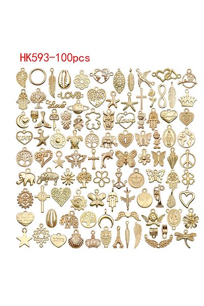 Choice النمط 7 100 قطعة مختلطة صغيرة عشوائية قلادة الحيوانات سحر الخرز لصنع المجوهرات سوار DIY أقراط