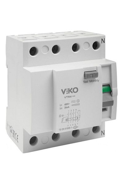 VİKO 6Ka Ac 4P 30Ma 63A Leakage Current Fuse Relay