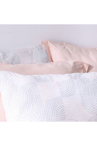 Danube Home Bliss 6 Piece Super King Comforter Set 260X260 Cm Peach | Cotton /Viscos-180 Thread Count