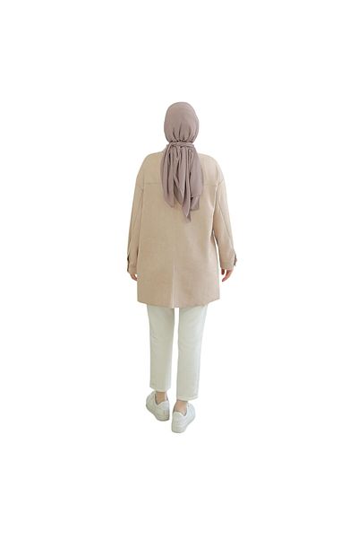 Armine Women's Snap Button Shirt Collar Pocket Tunic 24Kt401