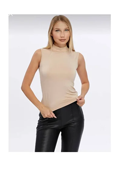 Cebel Hira Moda Women's Sleeveless Body Half Neck