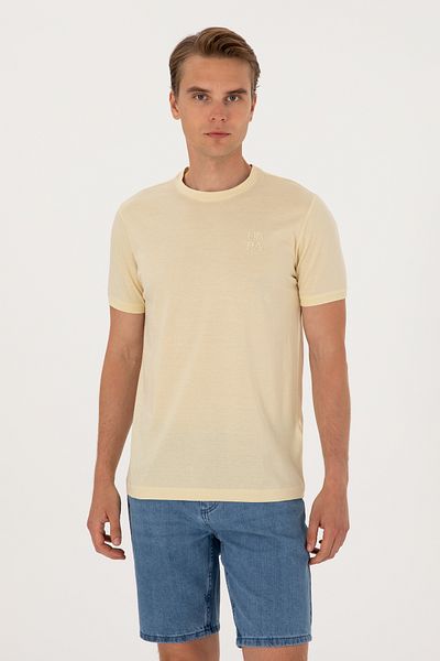 U.S. Polo Assn. Men's Regular Fit Light Khaki Crew Neck T-Shirt 50300815-Vr183