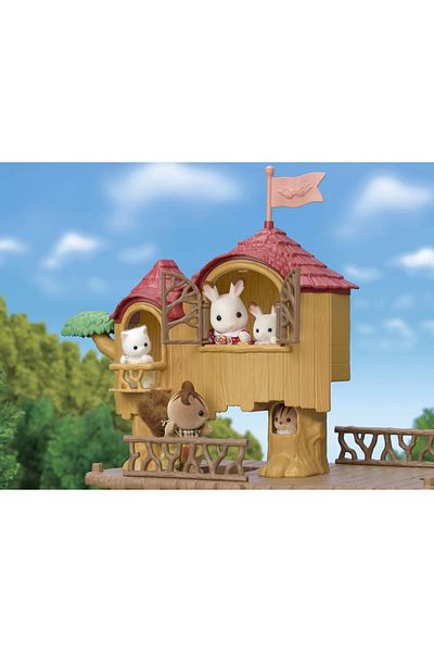 SYLVANIAN FAMILIES Adventure Tree House Playset - Outdoor Dollhouse with Swings & Ladder