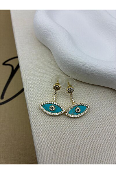 Hedef Bijuteri أقراط موديل عين من حجر الزركون والفيروز