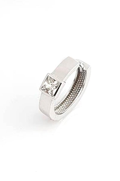 OSESHOP Pırlanta Parlaklığında Zirkon Taşlı İtalyan 925ayar Gümüş Tek Erkek Küpe