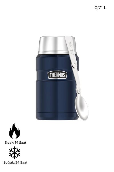 Thermos Stainless Steel 710 ml Food Thermos – Leakproof Wide Mouth with Spoon Serving Lid