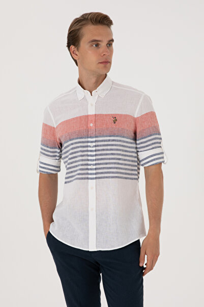 U.S. Polo Assn. Men's Red Long Sleeve Shirt 50300105-Vr030