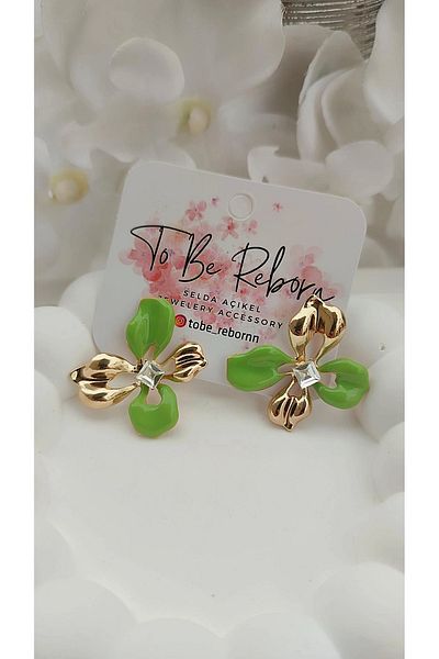 To Be Reborn Steel Flower Model Enamel Earrings Summer Trends New Season