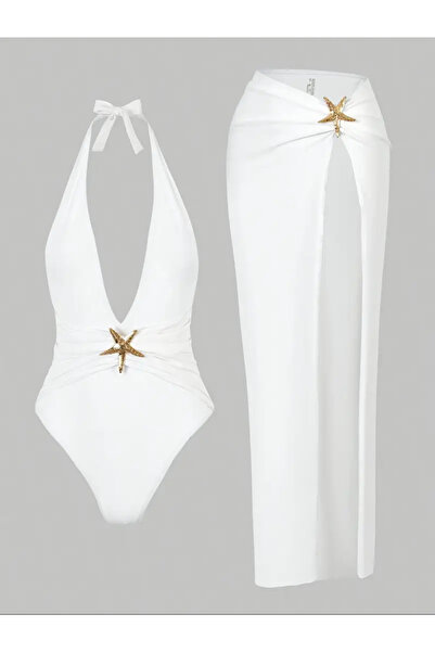 CN Νέο γυναικείο σετ μαγιό με λεπτομέρεια αστερίας της θάλασσας