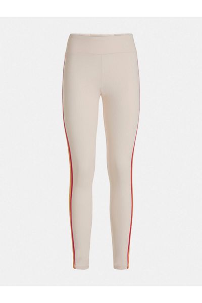 Guess V2rb06mc04g Colanți cu talie înaltă cu dungi crem pentru femei - Colanți potriviti