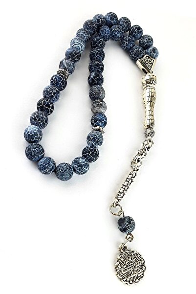 OSESHOP تصميم مسبحة من حجر العقيق مع شرابة فولاذية