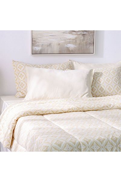 Danube Home Bliss 6 Piece King Comforter Set 240X260 Cm Beige | Cotton /Viscos-180 Thread Count