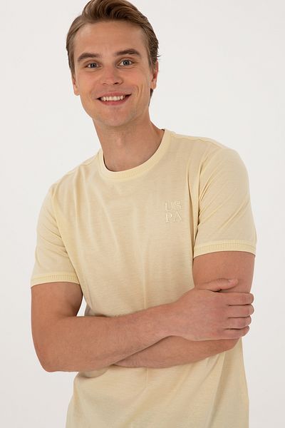 U.S. Polo Assn. Men's Regular Fit Light Khaki Crew Neck T-Shirt 50300815-Vr183