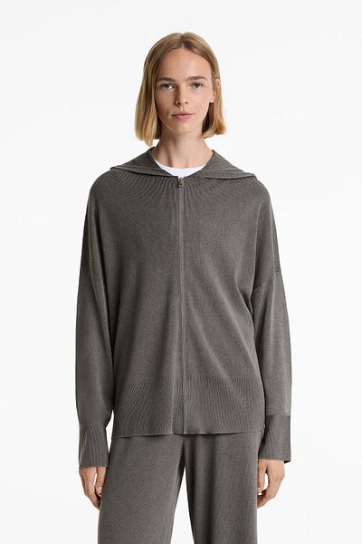 Oysho Long washed knit jacket