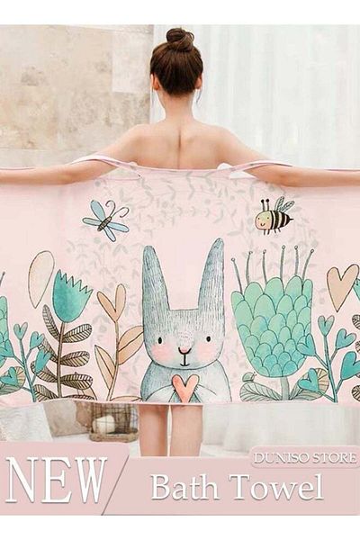 Generic DUNISO Bath Towel, Towel Wrap Women Shower Robe, Quick-dry Towel Wrap Dress for Women, Shower Wrap R