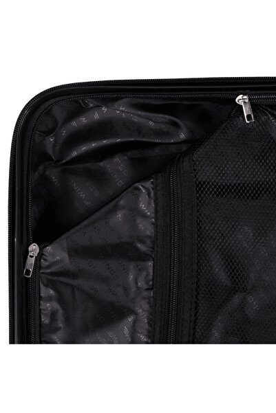 wings Valiză rigidă de cabină PEAFOWL cu 4 roți, 38L, neagră