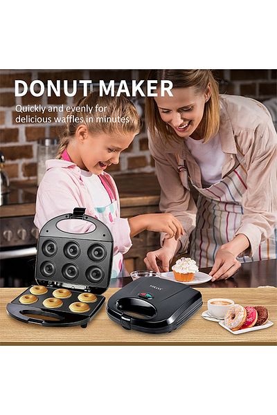 SOKANY Donut Maker, Electric Doughnut Machine, 750W Non-Stick Plates, for Kid Breakfast, Snacks, SK-BBQ-843