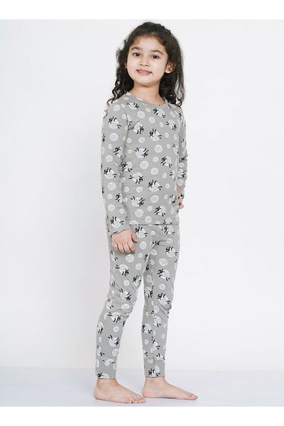 LAUREN SMITH Girl's Pajama Set Long Sleeve Top with pants 2 Piece Printed Sleepwear
