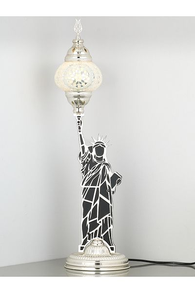 Demmex Decorative Table Lamp with Mosaic Stones - Statue of Liberty Design