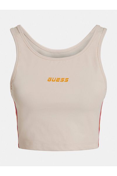 Guess V2Rp03Mc04G Round Neck Regular Fit Plain Cream Women's Undershirt
