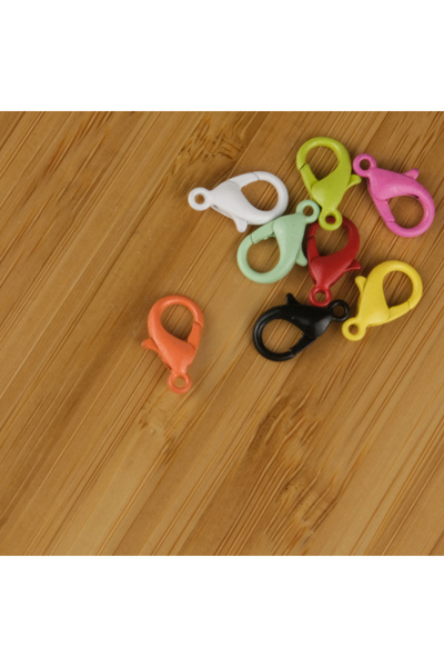 Prestij Boncuk 14 mm Karışık Renk Papağan Klips Takı ve Aksesuar Klipsi 25 Adet