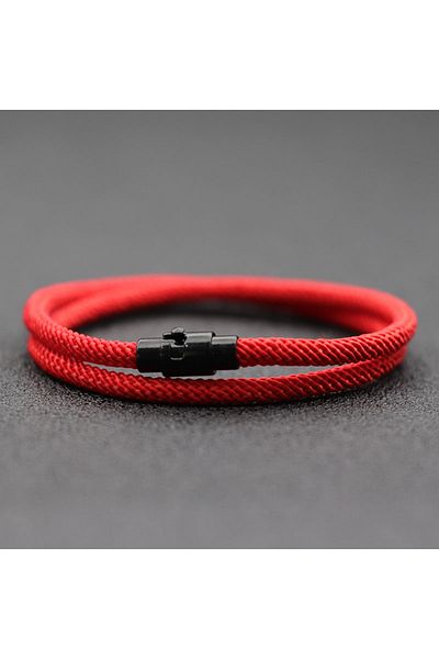 Choice M 19.5cm 7.7inch Red New Minimalist Men Rope Bracelet Double Layer Survival Braclet Homme Accessorie