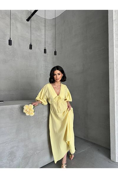 SUN STYLE Rochie elastică din bumbac muselină 100% bumbac