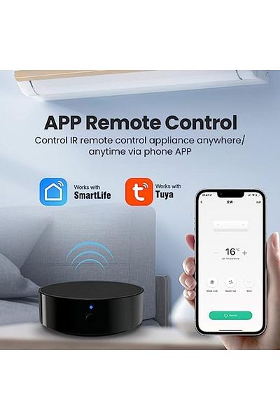 UanTii جهاز تحكم عن بعد Tuya Smart IR WiFi Universal Remote Control، جهاز تحكم ذكي للتيار المتردد، يدعم A