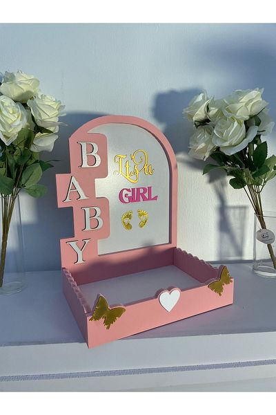 Generica Pink wooden stand for newborns, 30*20*40 cm