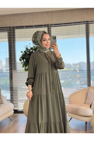 ALANURMODA Guipure Detailed Dress