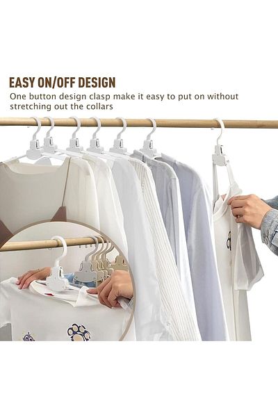 fulina 10 Pcs Folding Hangers,Anti Stretched One Touch Easy Hang and Take Down,Suit No Stretch Collars