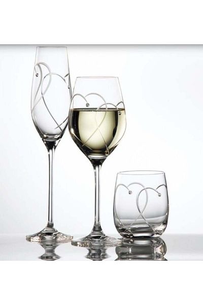 Royal Doulton Set 2 glasses for water/juice/whisky with heart