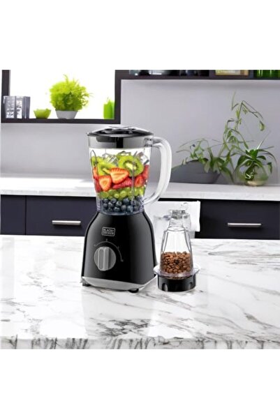 Blackdekor خلاط بلاك+ديكر مع مطحنة، 400 واط، 2 برطمان خلط سعة 1.0 لتر، سرعتان + تحكم نبضي