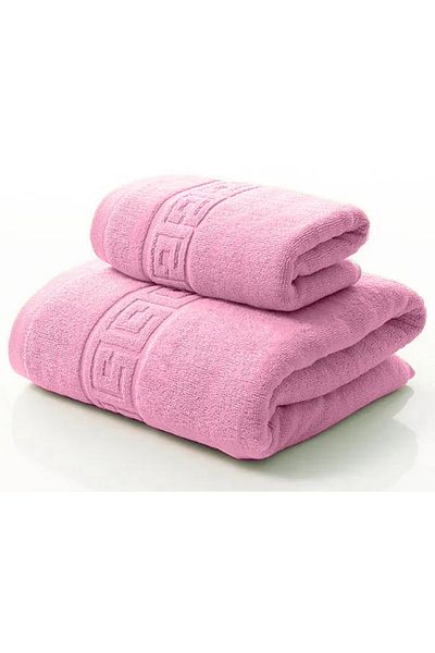 OEM Set 2 Premium Bath Towels, Cotton, 50x90 cm and 70x140 cm, Pink