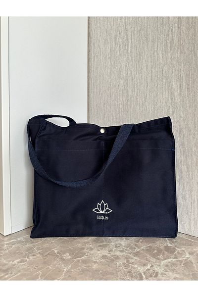 LTS bag Linen Shoulder Bag [Navy Blue]