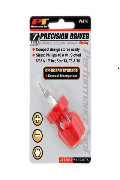 Performance Tool 7-Piece Stubby Precision Driver Set