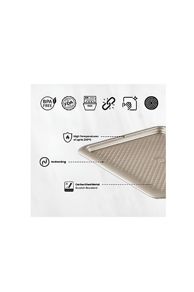 Penguen 4-Piece Dishwasher Safe Non-Stick Coating Bakeware Set Gold