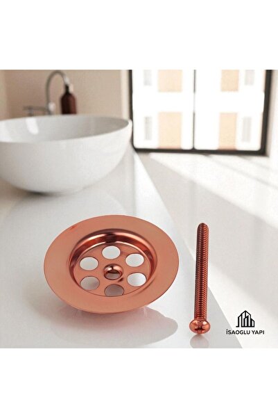 İSAOĞLU YAPI Bakır Lavabo Sifonu Bronz Süzgeç Bakır Vida Dahil Lavabo Gideri