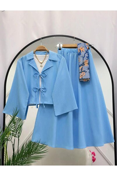 YILMAZBARMAZ costum femei cu două pieptene cu fustă de coajă de copac