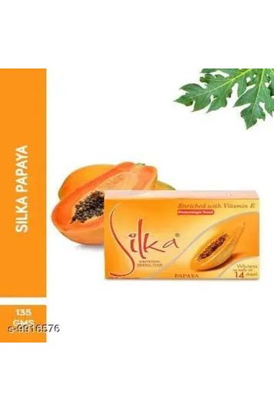 Silka Silka Papaya Skin Whitening Herbal Soap 135g – Brightens Skin, Gently Exfoliates & Nourishes