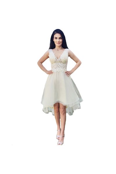 OEM Rochie de mireasa ivory asimetrica