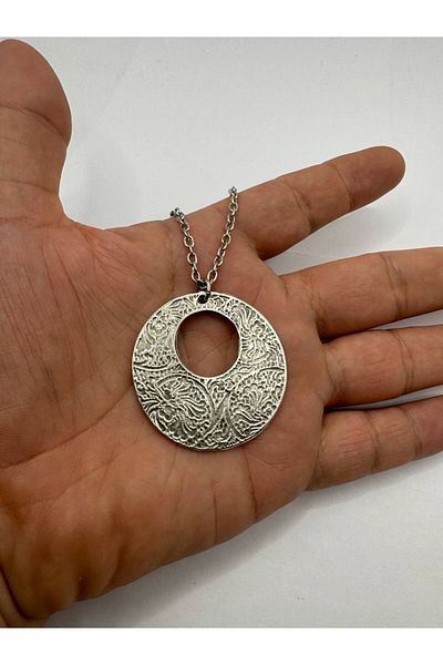 Herşey Nota Circle Charm – Unisex Necklace with Round Motif (60 cm Chain)