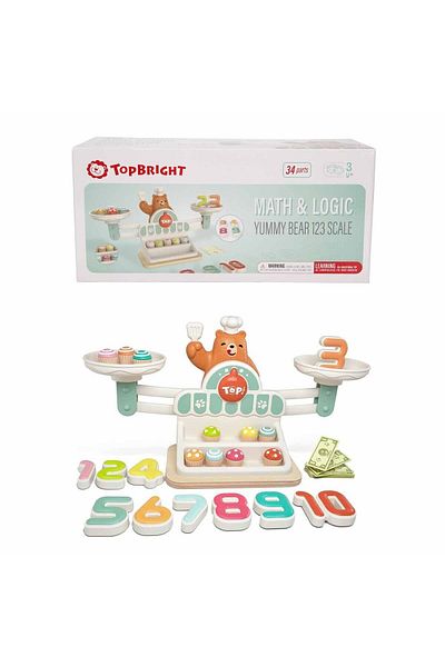 Easy Tedarik 3905 Sun-Wooden Magnetic Scale Shopping Game