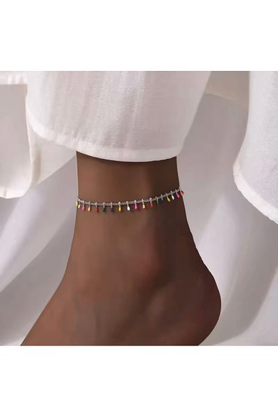 derokas Multi-Colored Steel Tarnish-Free Anklet New Season Elegant Stylish