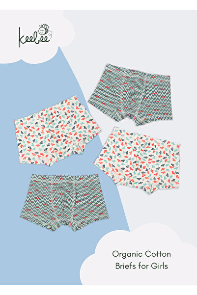 KeeBee 4 Pack Boys Boxer Briefs 95% Organic Cotton 5% Elastane, Soft and Comf...