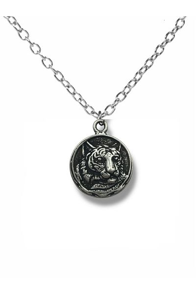 Herşey Nota Tiger Soul – Unisex Necklace with Tiger Head Figure (60 cm Chain)