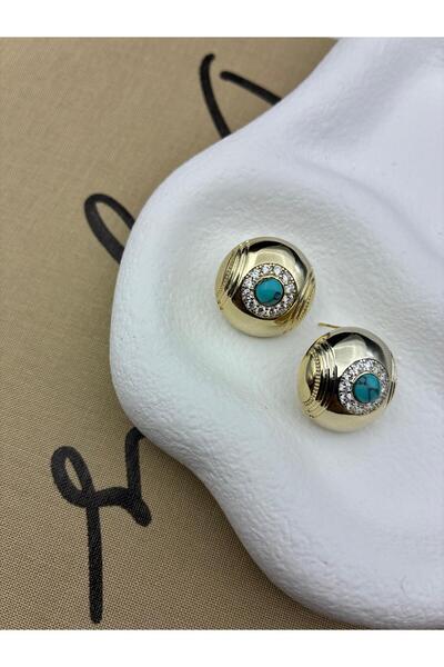 Hedef Bijuteri أقراط مرصعة بحجر الزركون والفيروز