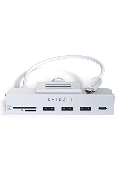 Satechi موزع USB C من Satechi - محول USB لجهاز iMac - منفذ بيانات USB-C، بيانات USB-A 3.0، قارئ بطاقات Micro/SD - USB