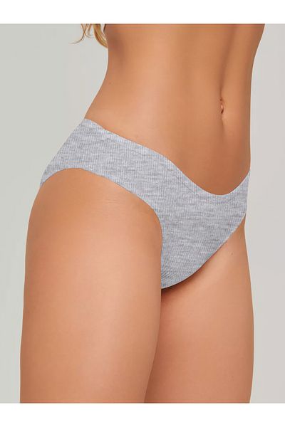 MİSTİRİK Taranto Model High Waist Corded Slip Soft Fabric Flexible Slip Panties Gray Color