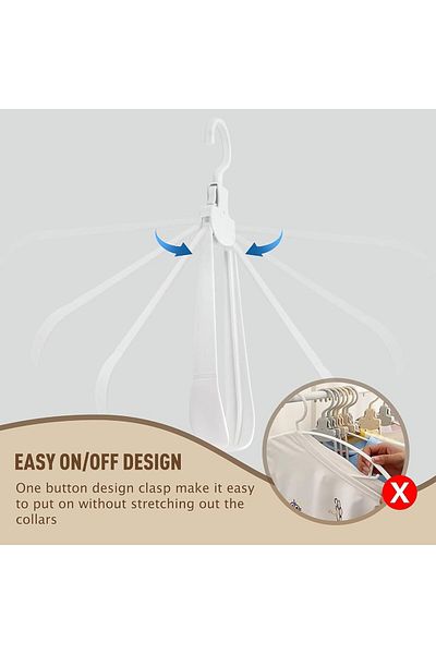 fulina 10 Pcs Folding Hangers,Anti Stretched One Touch Easy Hang and Take Down,Suit No Stretch Collars